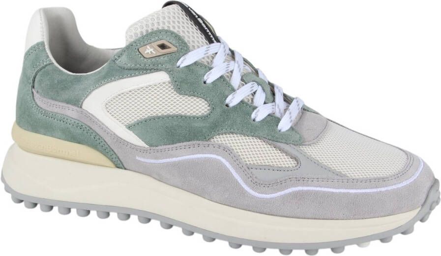 FLORIS VAN BOMMEL Lage Sneakers Heren Sfm-10159 Noppi Maat: 40⅔ Materiaal: Leer Kleur: Groen - Foto 2