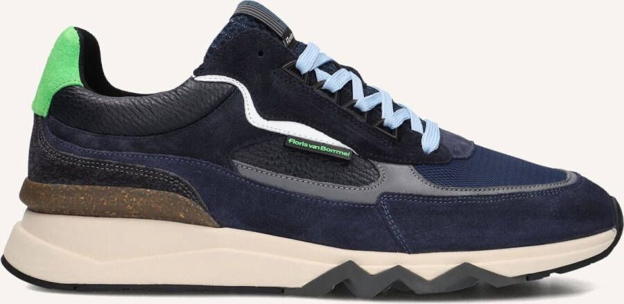 FLORIS VAN BOMMEL Lage Sneakers Heren Sfm-10234 De Zager Maat: 41⅓ Materiaal: Leer Kleur: Blauw