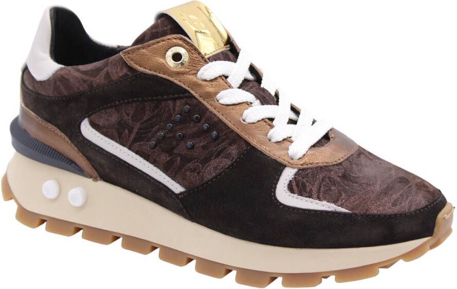 FLORIS VAN BOMMEL Lage Sneakers Dames Sfw-10084 Blokki Maat: 39 Materiaal: Leer Kleur: Bruin