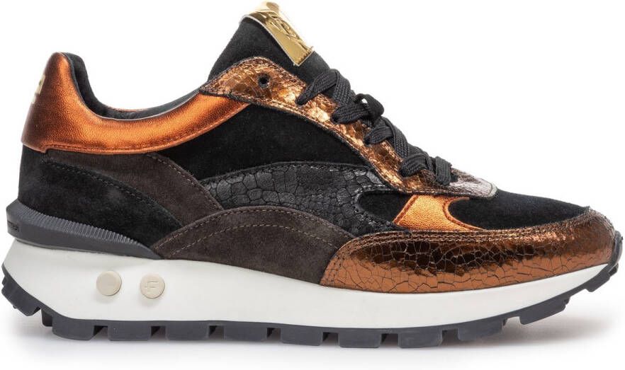 FLORIS VAN BOMMEL Lage Sneakers Dames Sfw-10098 Blokki Maat: 37 Materiaal: Suède Kleur: Brons
