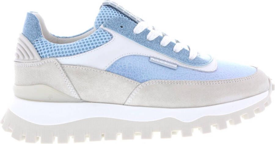 FLORIS VAN BOMMEL Lage Sneakers Dames Sfw-10100 Grommi Suède Blauw