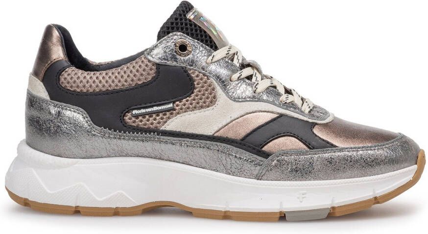 FLORIS VAN BOMMEL Lage Sneakers Dames Sfw-10133 Daysi Maat: 37 5 Materiaal: Leer Kleur: Zilverkleurig