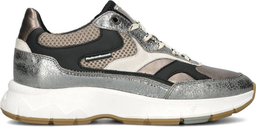 FLORIS VAN BOMMEL Lage Sneakers Dames Sfw-10133 Daysi Maat: 39 Materiaal: Leer Kleur: Zilverkleurig