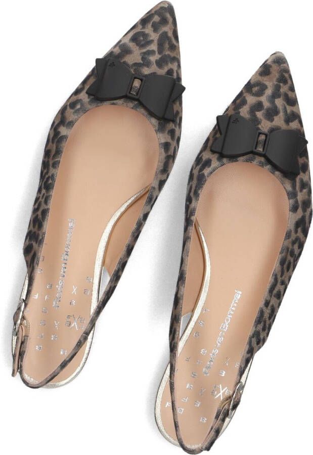 Floris van Bommel Gygi 01.05 suède slingback loafers met panterprint taupe - Foto 3