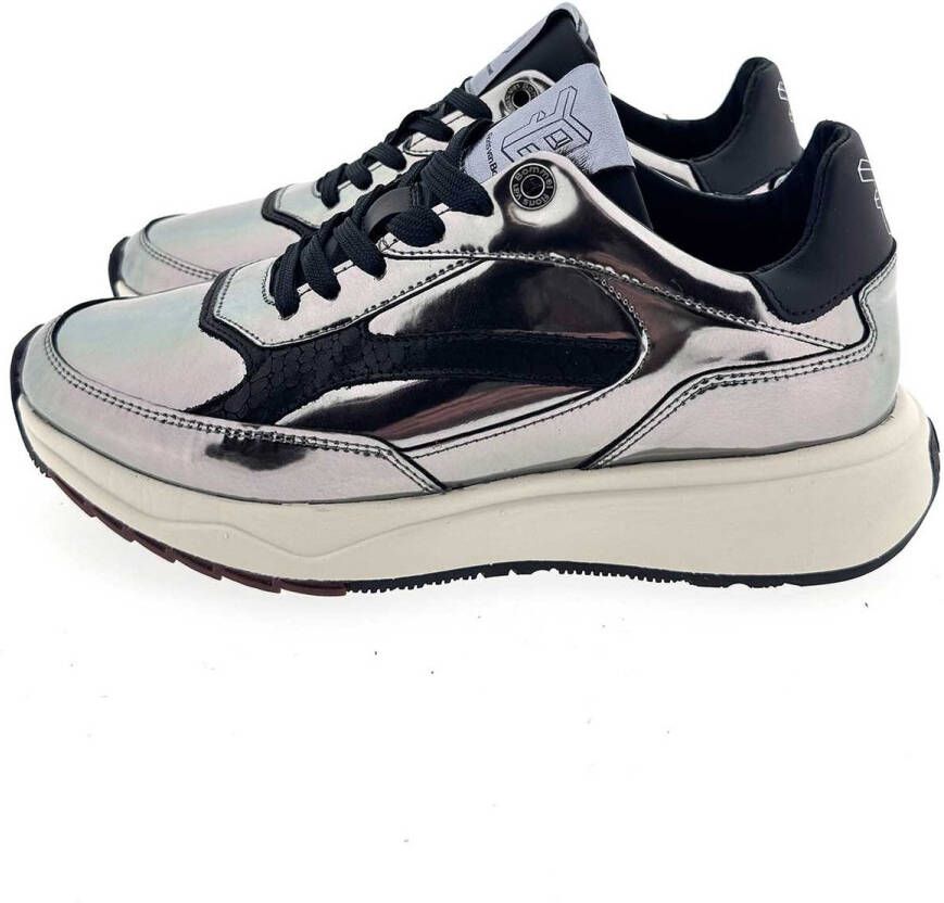 FLORIS VAN BOMMEL Lage Sneakers Dames Sfw-10138 Suvi Maat: 39 Materiaal: Leer Kleur: Zilverkleurig