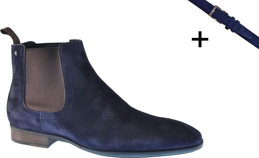 Van Bommel 10342 hoge business schoenen heren blauw 01 darkblue suede 42 5 (8+) - Foto 12
