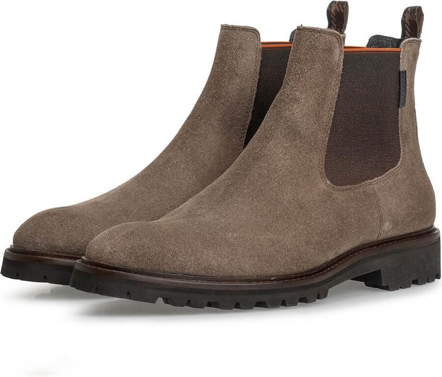 Floris van Bommel Mannen Suède Effen Chelsea laars Laarzen Herenschoenen 20072 Taupe - Foto 3