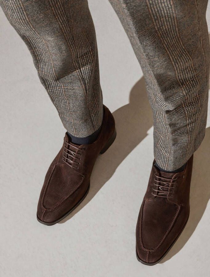 Floris van Floris van Bommel Van Bommel Veterschoenen Heren Schoenen Suède SBM-30145 led Bruin - Foto 2