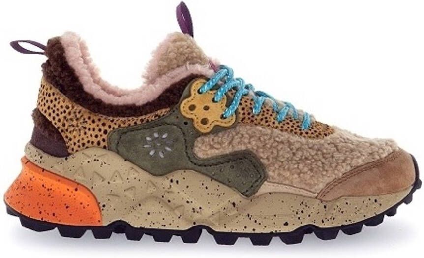 Flower mountain dames sneaker Kotetsu W badstof en suède beige