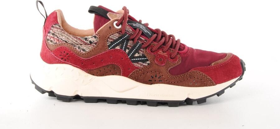 Flower mountain dames sneaker Yamano suède en nylon bordo bruin