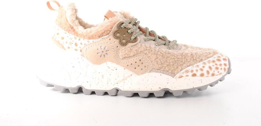 Flower mountain dames sneakers beige teddy suède