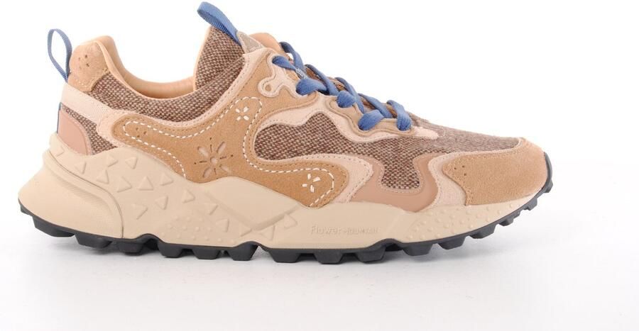 Flower mountain heren sneaker Rulis Uni suède en tweed beige en bruin