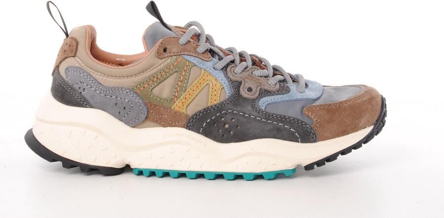 Flower mountain heren sneaker Solin suède en nylon bruin grijs