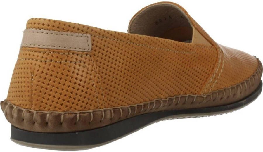 Fluchos Bruin leren loafers met decoratief stiksel