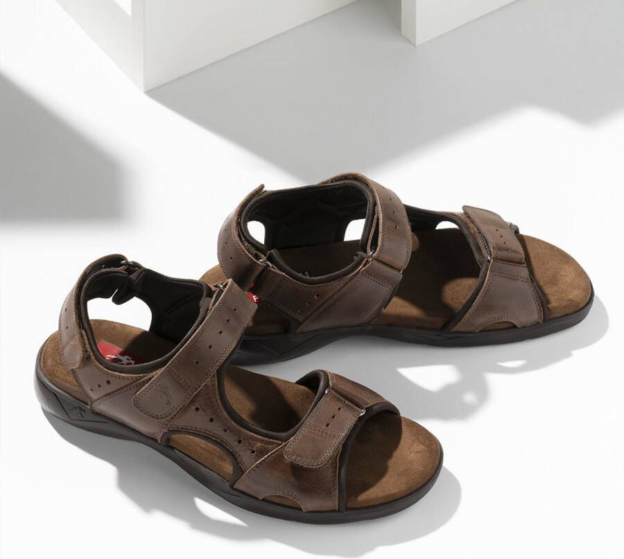 Fluchos Adhesive Strap Flat Sandals Brown Heren