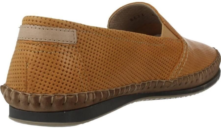 Fluchos Bruin leren loafers met decoratief stiksel
