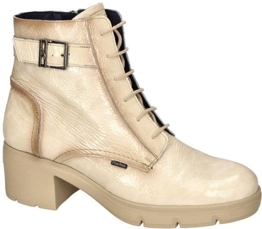 Fluchos -Dames beige enkellaarzen