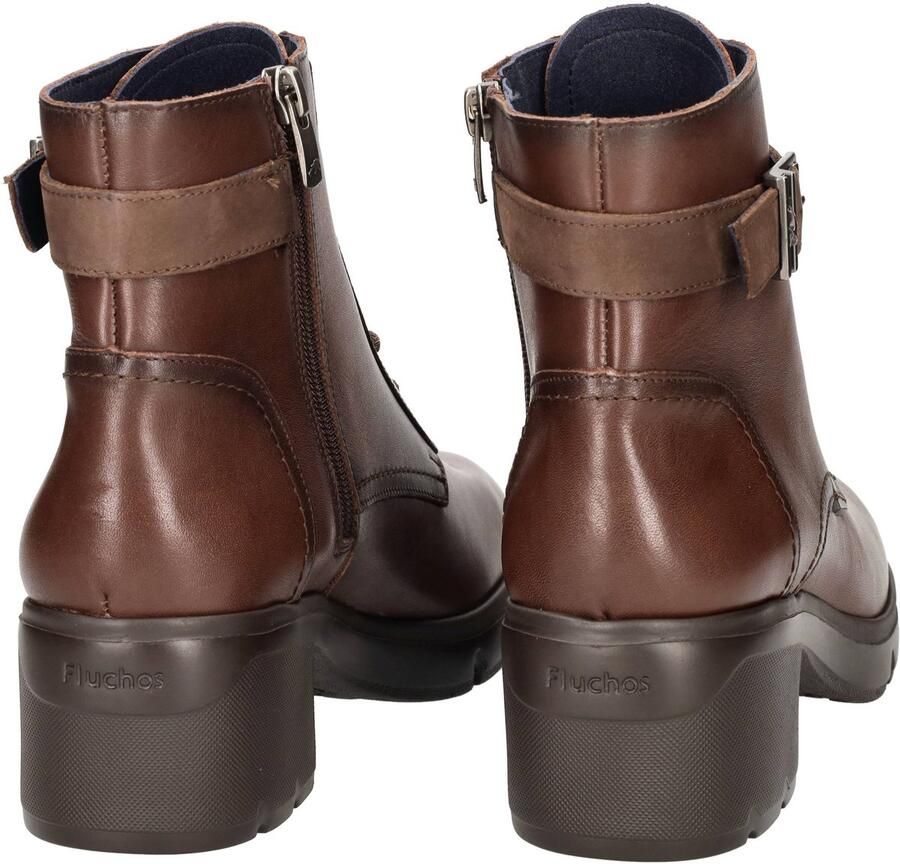 Fluchos -Dames bruin donker enkellaarzen