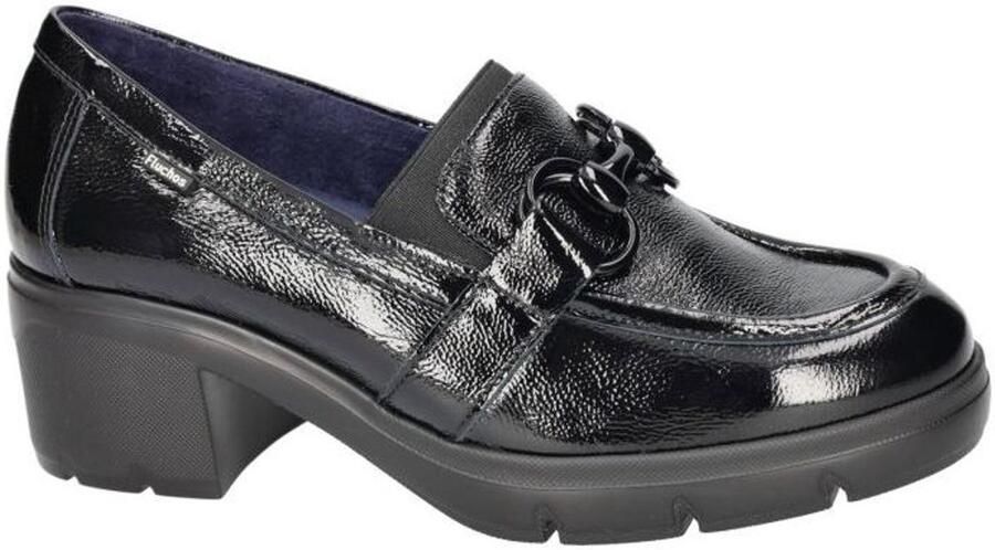 Fluchos -Dames zwart ballerina's & mocassins