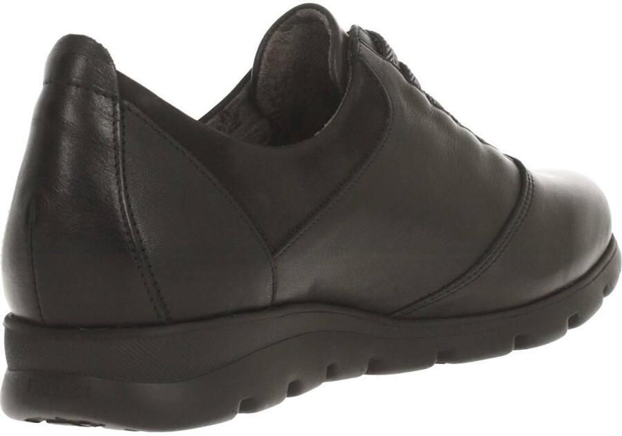 Fluchos Dames Casual Zwarte Leren Schoenen Black
