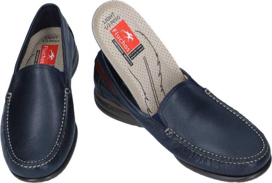 Fluchos Bruin Leren Loafers met Elastische Zijkanten