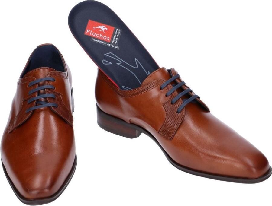 Fluchos -Heren cognac caramel geklede lage schoenen - Foto 2