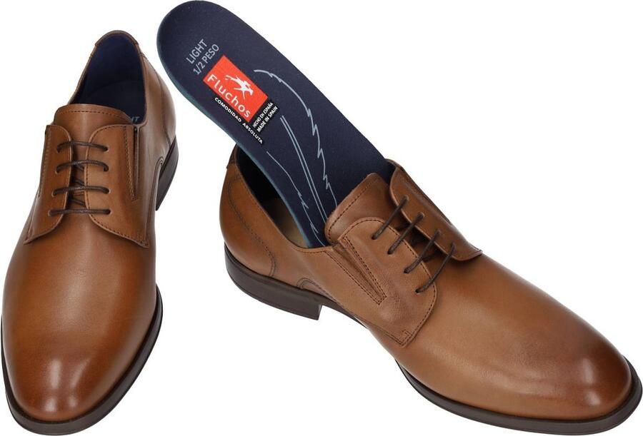 Fluchos -Heren cogna caramel geklede lage schoenen