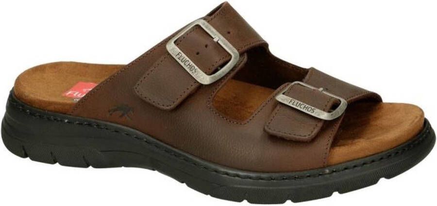 Fluchos -Heren bruin donker pantoffels & slippers