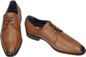 Fluchos -Heren cognac caramel geklede lage schoenen
