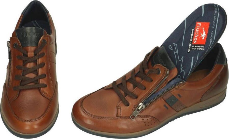 Fluchos -Heren cognac caramel sneakers