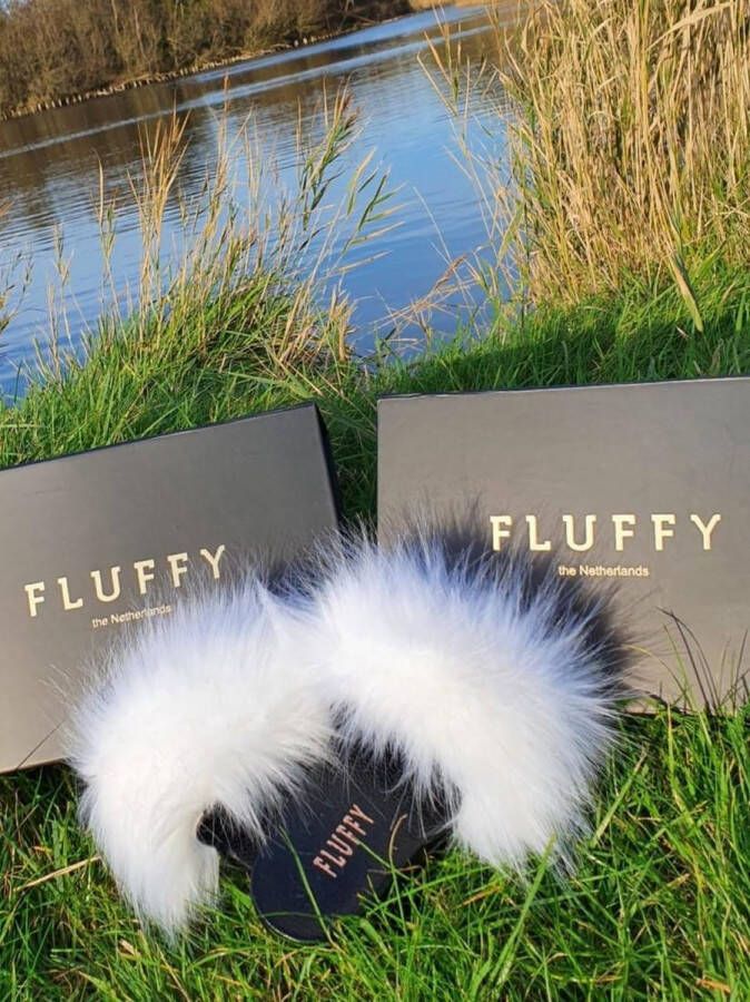 Fluffy 's Slippers Wit Voor en Kinderen met Imitatiebont