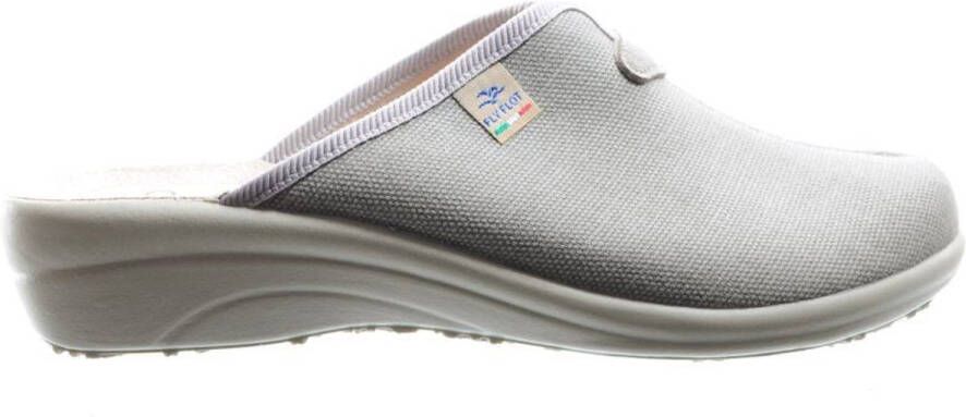 Fly FLOT Beige Instap Pantoffel Met V-snit Voor Hoge Wreef