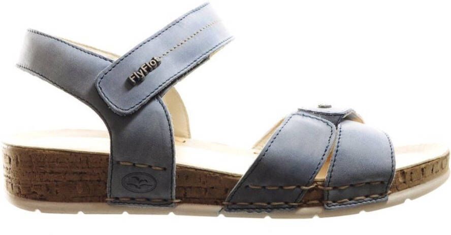 Fly FLOT Blauwe Lederen Comfortabele Sandaal