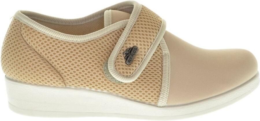 Fly FLOT Beige Dames Pantoffel Lycra Met Velcro