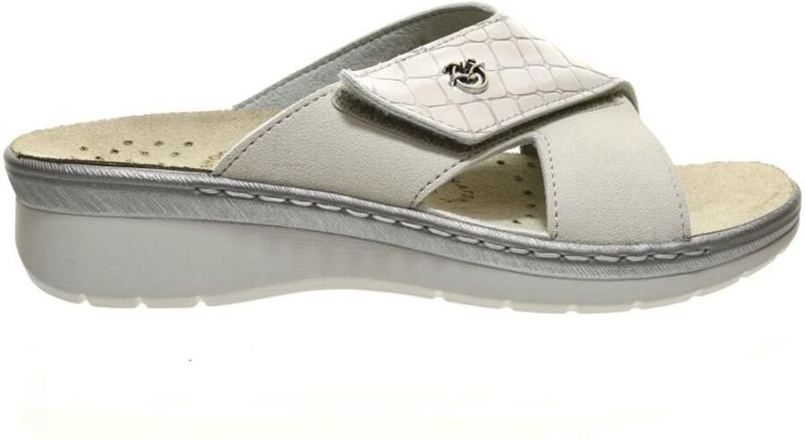 Fly FLOT Dames Slippers Ivory Kruis Velcro