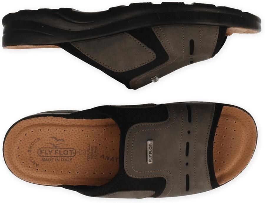 Fly Flot Rune Fly FLOT Heren Pantoffel Bruin - Schoenen.nl