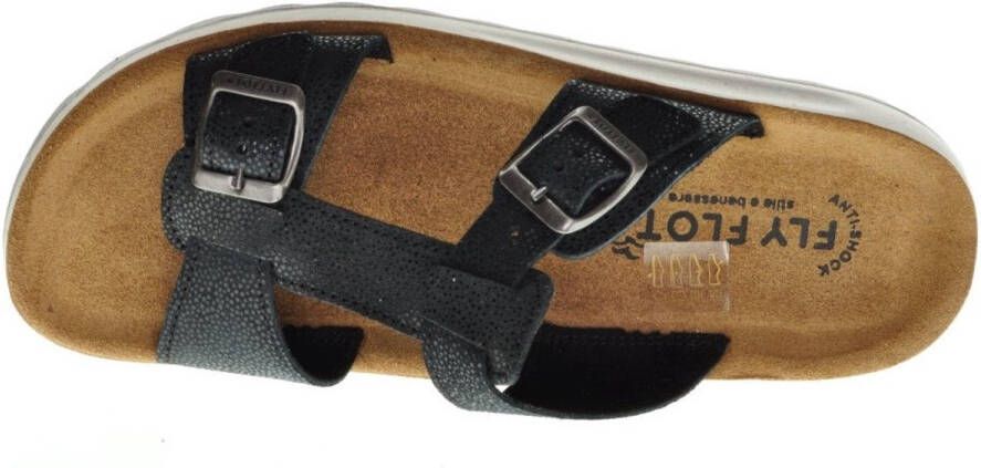 Fly FLOT Zwarte Slipper Met Gesp Instap