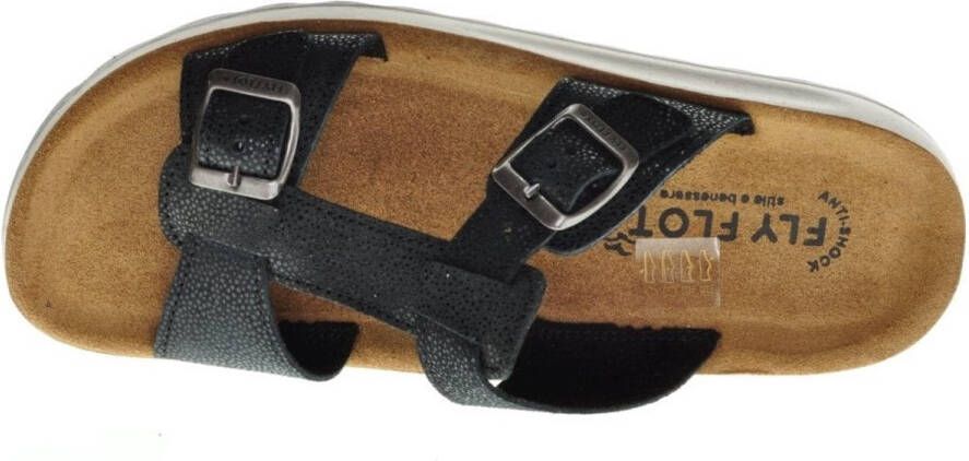 Fly FLOT Zwarte Slipper Met Gesp Instap