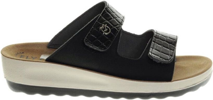 Fly FLOT Zwarte Slippers Velcro