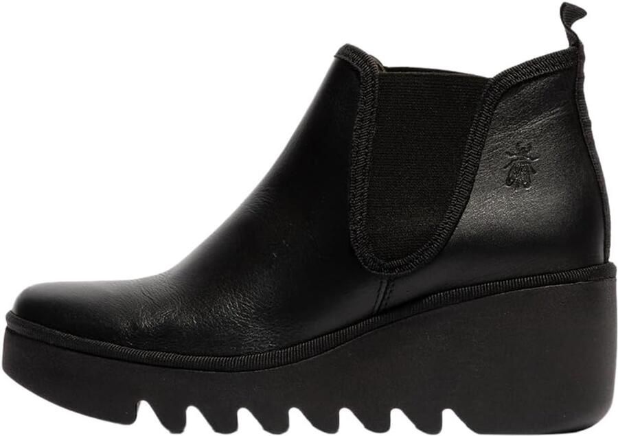 Fly London Dames Enkellaarsjes Byne349fly Leer Zwart