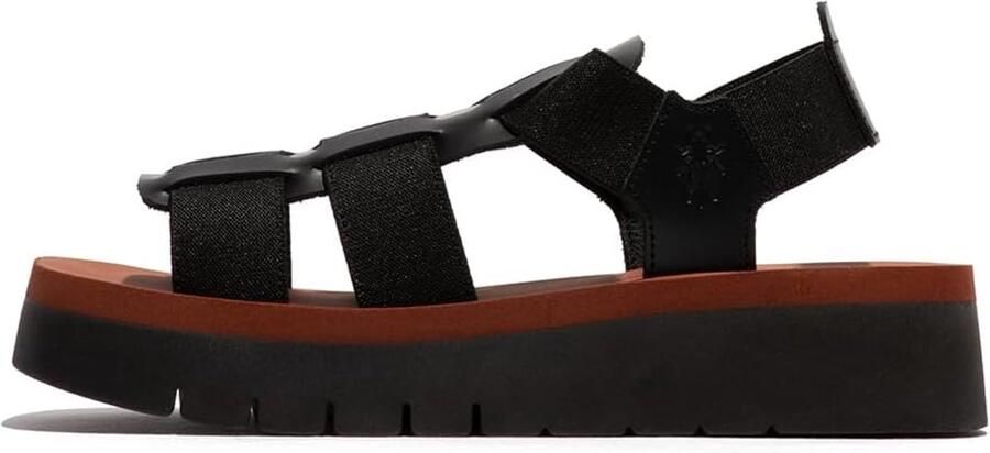 Fly London Dames Sandalen Samb245fly Leer Zwart