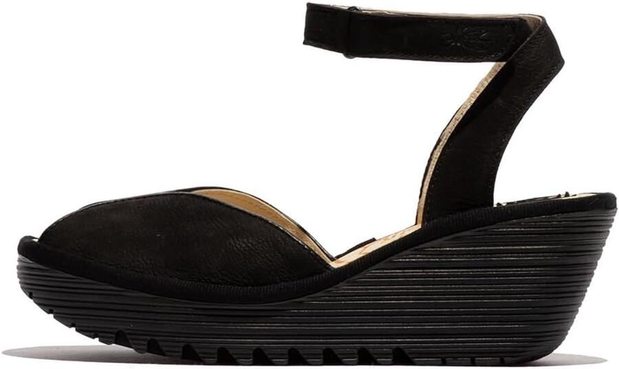 Fly London Dames Sandalen Yaid552fly Leer Zwart