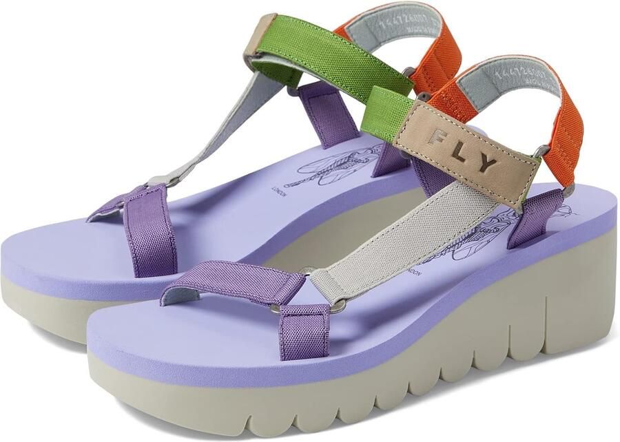 Fly London Yefa726fly Dames Sandalen Leer Multicolor Viola