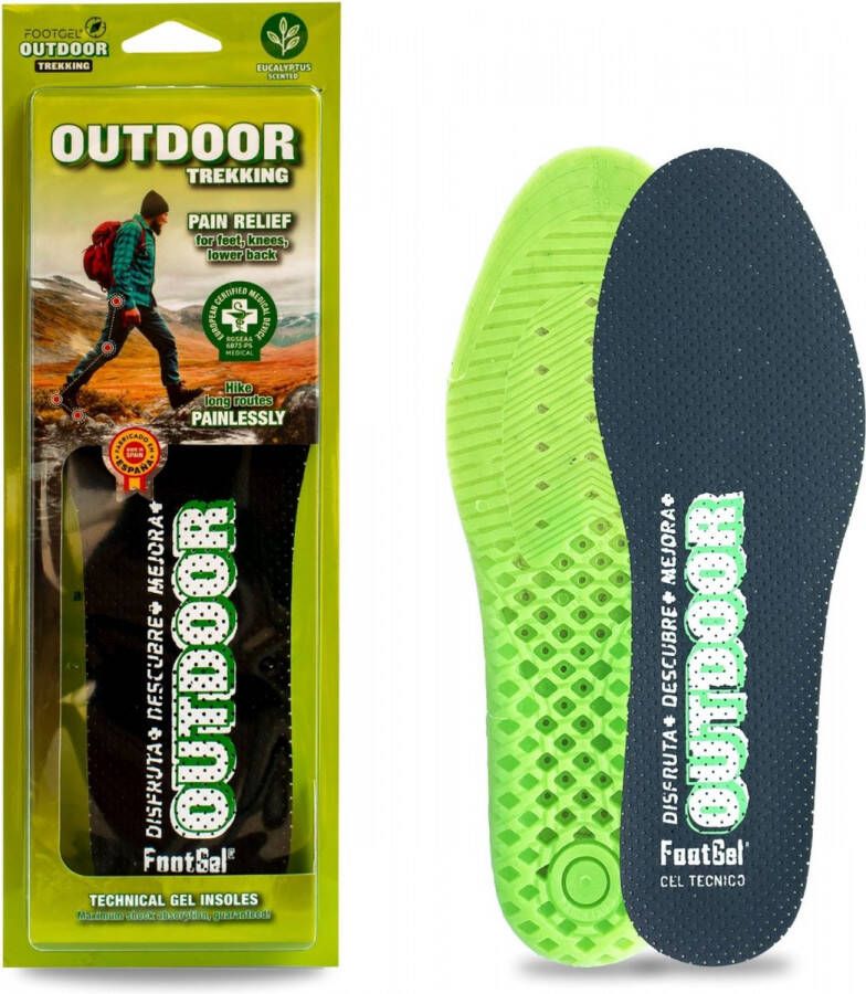 Footgel inlegzolen Outdoor Trekking Eucalyptus Groen