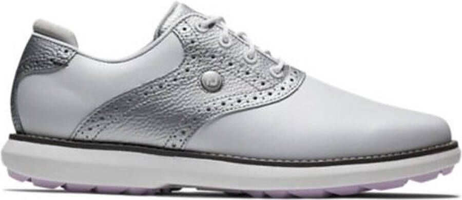 Footjoy Golfschoenen Dames Traditions Wit Zilver Spikeless
