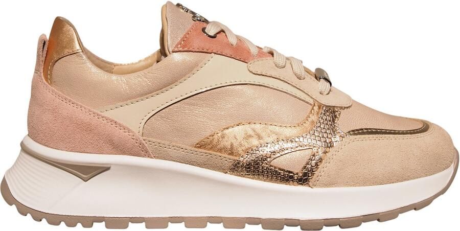 Footnotes beige leren dames sneakers Silke