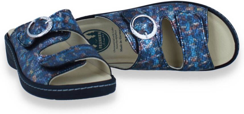 FRANKEN SCHUHE Dames Slipper Ortho Blue Multi MULTICOLOR