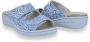 FRANKEN SCHUHE Dames Slipper Ortho Mosaik BLAUW - Thumbnail 1