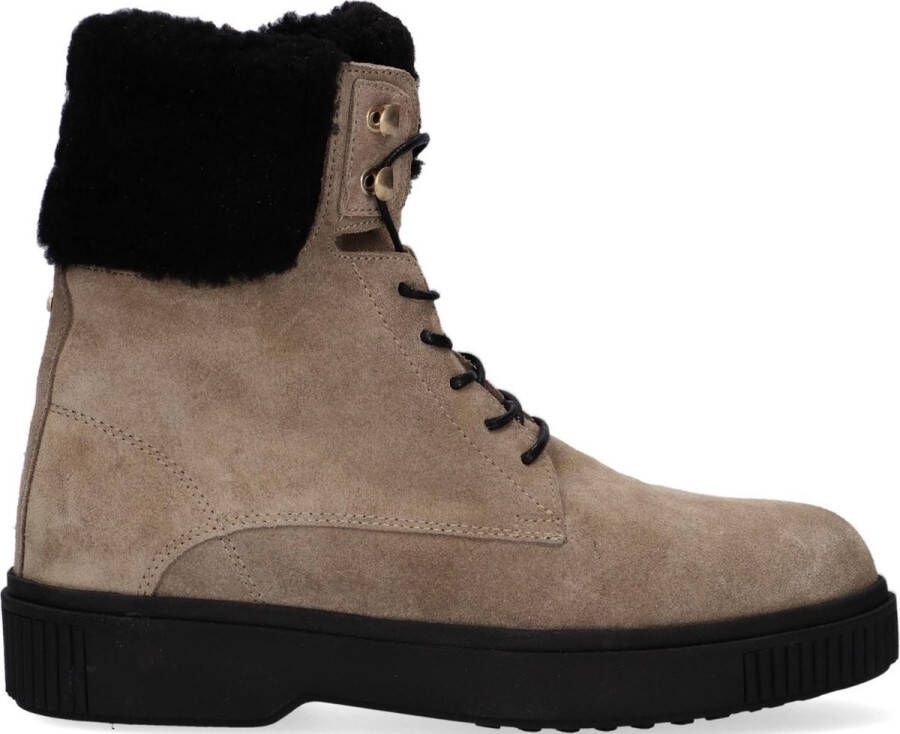 Fred de la Bretoniere 184010077 Veterboots Laarzen Met Veters Dames Taupe