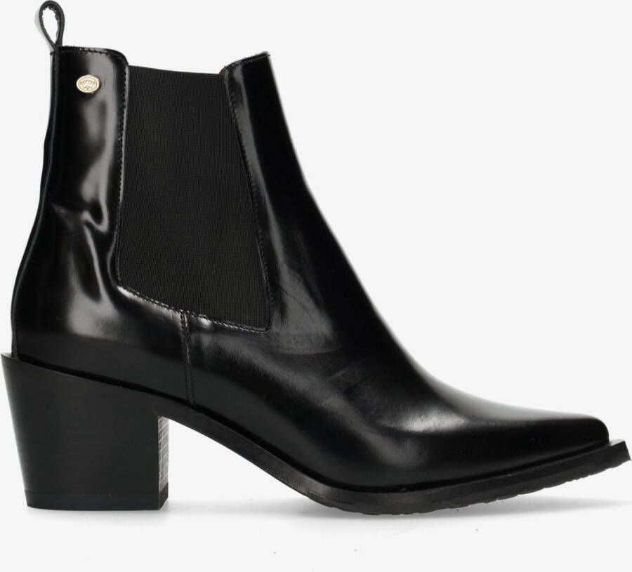 Fred de la Bretoniere Chelsea Boot Black Spazzolato Dames Laarzen